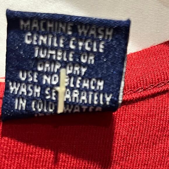 NWT VTG Y2K Nautica Sleepwear Red Nightshirt Nightgown Blue Water Logo Cotton - Picture 4 of 6